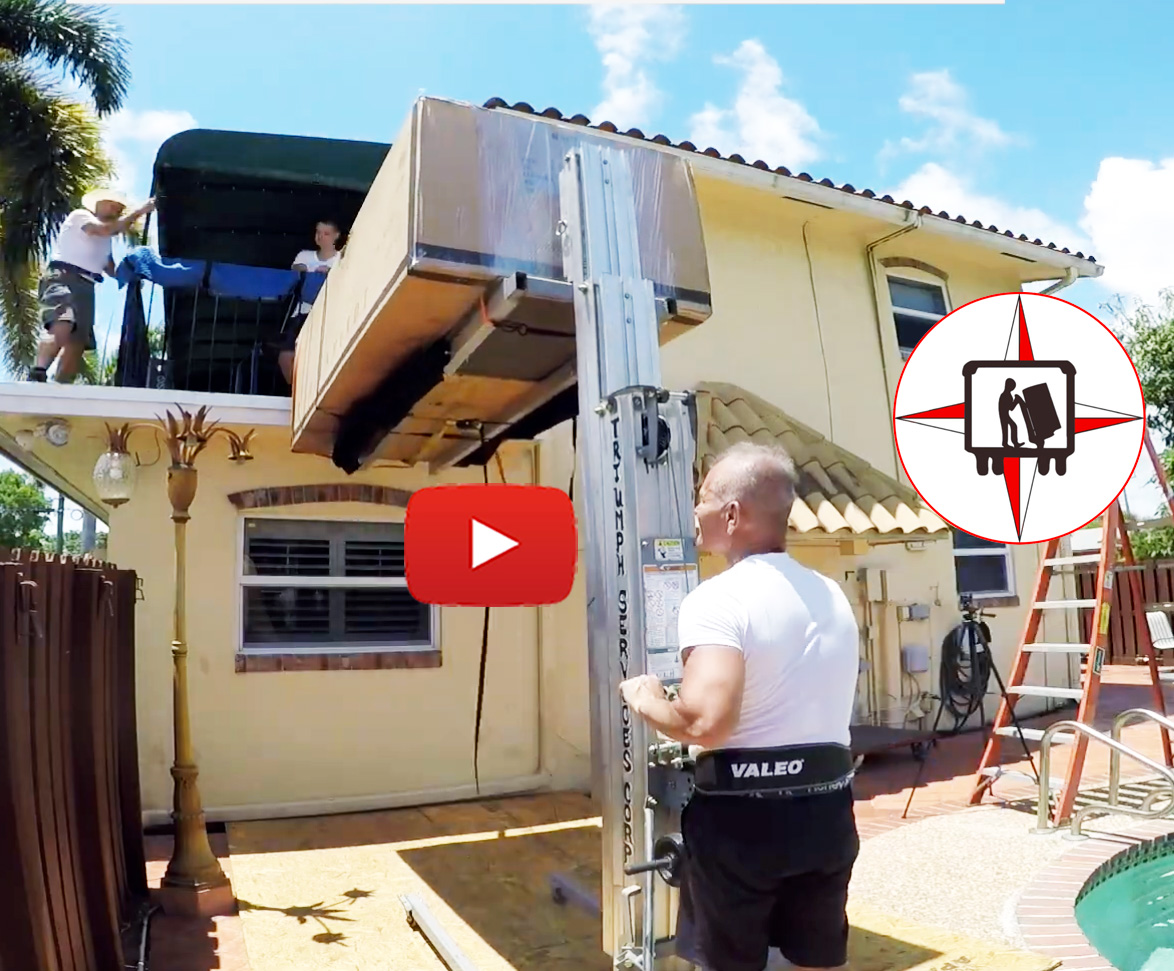 HOISTING A 347 lb RECLINER OVER A BALCONY